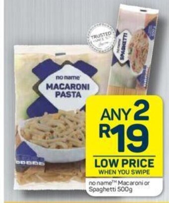Pick n Pay No Name™ Macaroni or Spaghetti 500g offer