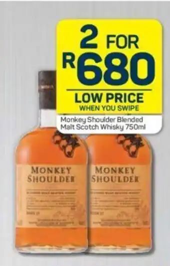 Pick n Pay Monkey Shoulder Blended Malt Scotch Whisky 750 ml offer