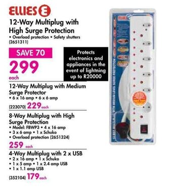Makro Ellies 12-Way Multiplug with High Surge Protection offer