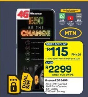 Pick n Pay Hisense E50 64GB offer