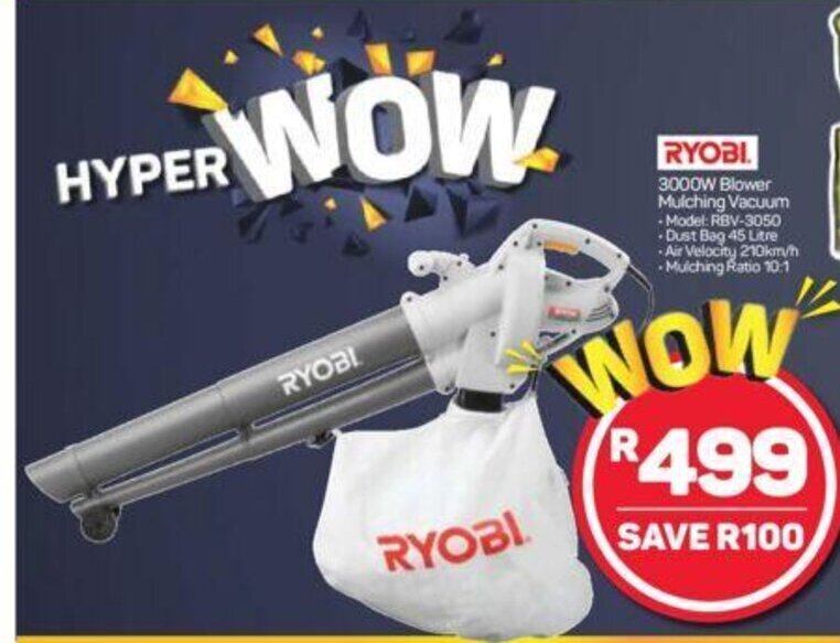 Ryobi 3000W Blower Mulching Vacuum 