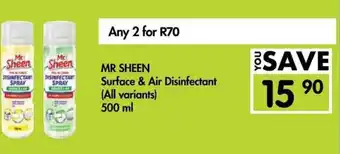 Makro MR Sheen Surface & Air Disinfectant 500ml offer