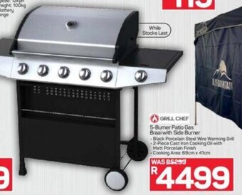 Pick n Pay Grill Chef 5-Burner Patio Gas Braai with Side Burner offer