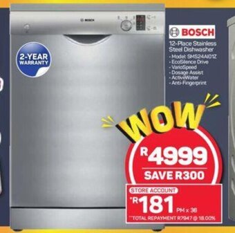 Pick n Pay Bosch 12-Place Stainless Steel Dishwasher offer