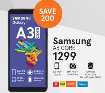 Jet Samsung A3 Core offer