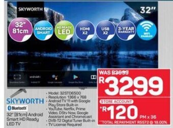 Pick n Pay Skyworth - 32" (81cm) Android Smart HD Ready LED TV offer