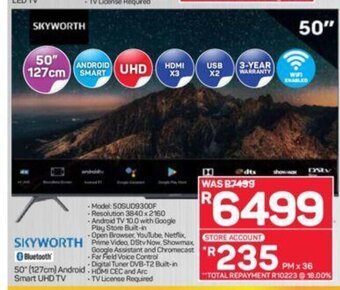 Skyworth - 50" (127cm) Android Smart UHD TV