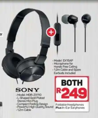 Pick n Pay Sony - Model: MDR-ZX110 + Model: EX1SAP offer