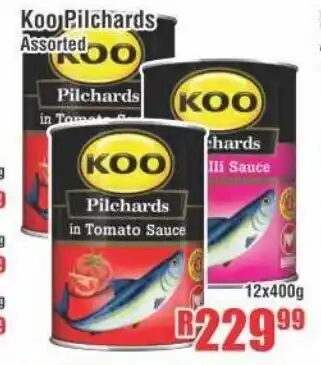 Devland Cash And Carry Koo Pilchards Assorted 12x400g offer