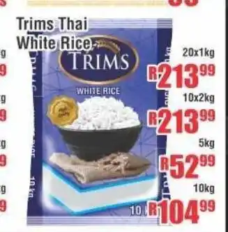 Devland Cash And Carry Trims Thai White Rice 20x1kg offer