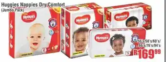 Devland Cash And Carry Huggies Nappies Dry Comfort (Jumbo Pack) offer