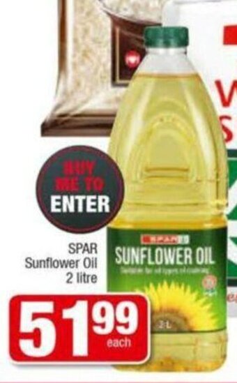 Spar Spar Sunflower Oil 2 Litre offer