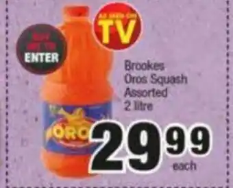 Spar Broookes Oros Aquash Assorted 2 Litre offer