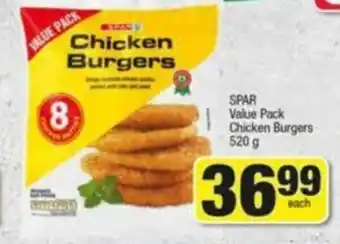 Spar Spar Value Pack Chicken Burgers 520g offer