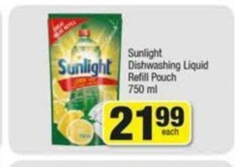 Spar Sunlight Dishwashing Liquid Refill Pouch 750ml offer