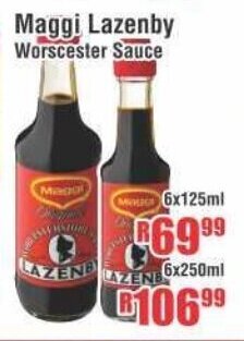 Devland Cash And Carry Maggi Lazenby Worcester Sauce 6x125ml offer