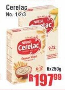 Devland Cash And Carry Cerelac No. 1/2/3 6x250g offer