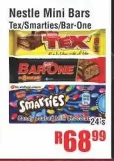 Devland Cash And Carry Nestle Mini Bars Tex/Smarties/Bar-one 24's offer