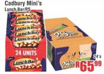 Devland Cash And Carry Cadbury Mini's Lunch / Bar / PS 24's offer