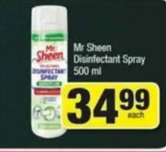 Spar Mr Sheen Disinfectant Spray 500ml offer