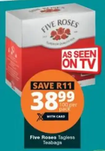 Checkers Five Roses Tagless Teabags offer