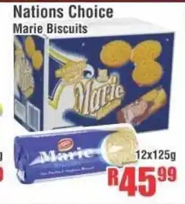 Devland Cash And Carry Nations Choice Marie Biscuits 12x125g offer