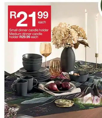 Small dinner candle holder medium dinner candle holder