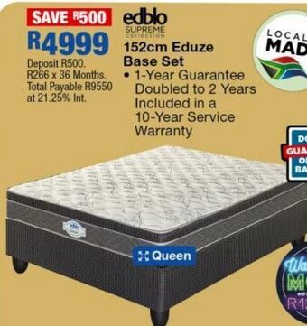 OK Furniture 152 cm eduze base set offer