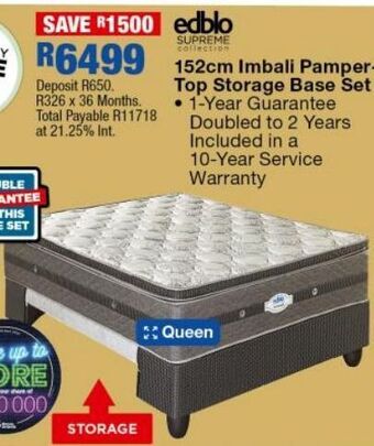 OK Furniture 152 cm imbali pamper top storage base set offer