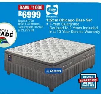 OK Furniture 152 cm chicago base set offer