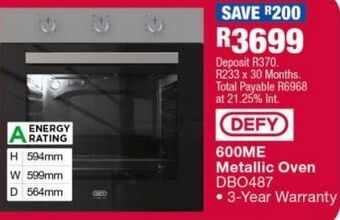 OK Furniture 600me metallic oven dbo487 offer