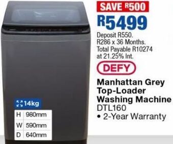 Manhattan grey top loader washing machine dtl160