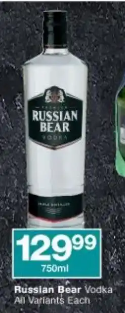Checkers Russian Bear Vodka 750ml offer