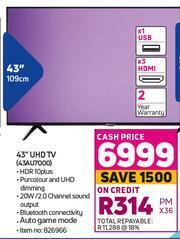 Game Samsung 43" (109cm) UHD TV 43AU7000 offer