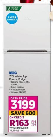 Game KIC 170L White Top Freezer Fridge offer