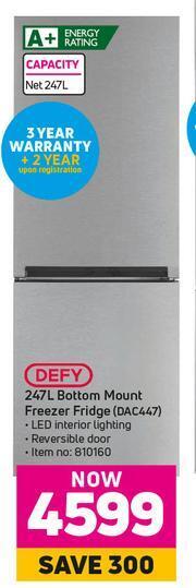 Game Defy 247L Bottom Mount Freezer Fridge DAC447 offer