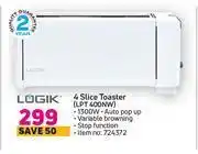 Game Logik 4 Slice Toaster LPT 400NW offer