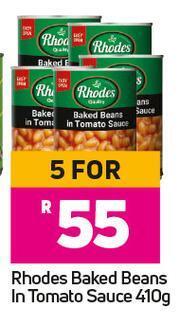 Game Rhodes Baked Beans In Tomato Sauce-For 5 x 410g offer