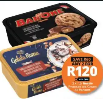 Checkers Nestlé Premium Ice Cream 2x1,5L offer