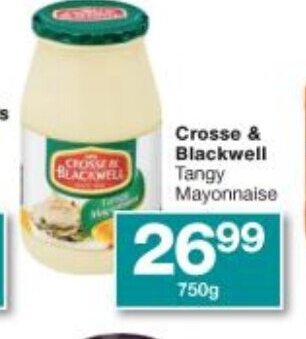 Checkers Crosse & Blackwell Tangy Mayonnaise 750g offer