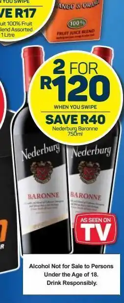 Pick n Pay Nederburg red wine 2 offer