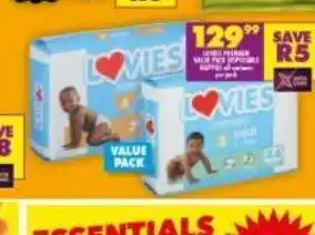 Shoprite Lovies nappies offer
