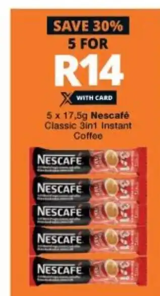 Checkers Nascafé Classic 3-in-1 Instant Coffee offer