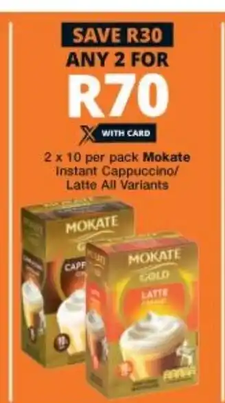 Checkers Morkate Inpant Cappuccino Latte offer