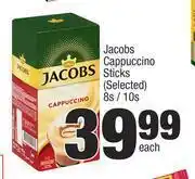 Spar Jacobs Cappuccino Sticks (Selected)-8's/ 10's Pack Each offer