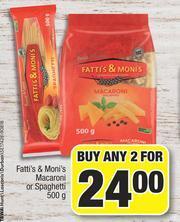 Spar Fatti's & Moni's Macaroni Or Spaghetti-For Any 2 x 500g offer