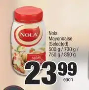 Spar Nola Mayonnaise (Selected)-500g/730g/750g/850g Each offer