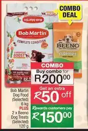 Bob Marlin Dog Food (Selected) 6kg + 2 x Beeno Dog Treats (Selected) 120g Combo-Per Combo