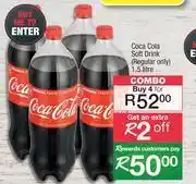 Spar Coca Cola Soft Drink Regular Only-For 4 x 1.5Ltr offer