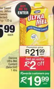 Spar Danone Ultra Mel Custard (Selected)-1L Each offer